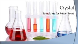  Presentation with petri dish - Colorful theme enhanced with test-tubes and green leaf backdrop and a white colored foreground