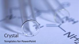  Presentation with test tubes - Cool new slide set with test tubes and reaction formula backdrop and a light blue colored foreground