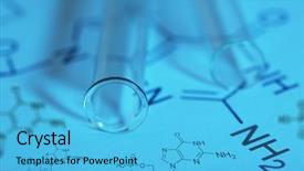  Presentation with chemical reaction - Slide deck consisting of test tubes and reaction formula background and a light blue colored foreground