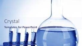  Presentation with tubes - Amazing slides having test tubes on blue background backdrop and a sky blue colored foreground