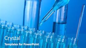  Presentation with test tubes - PPT theme enhanced with test-tubes on blue background background and a teal colored foreground