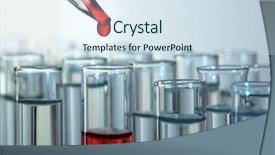  Presentation with test tubes - Presentation theme enhanced with test tubes on gray background background and a sky blue colored foreground