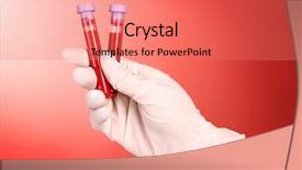  Presentation with blood test - Colorful slide set enhanced with test tubes with blood backdrop and a coral colored foreground