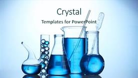  Presentation with test tubes - Audience pleasing presentation theme consisting of test-tubes with blue liquid backdrop and a  colored foreground