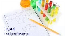  Presentation with test tubes - Presentation theme featuring test-tubes-with-colorful-liquids background and a sky blue colored foreground