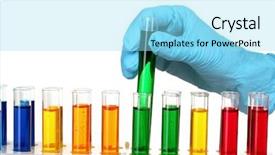  Presentation with test tubes - Slide deck having test tubes with colorful liquids background and a arctic colored foreground