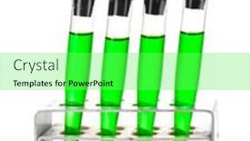  Presentation with test tubes - Presentation consisting of test-tubes-with-green-liquid background and a seafoam green colored foreground