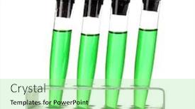  Presentation with test tubes - PPT layouts with test-tubes-with-green-liquid background and a seafoam green colored foreground