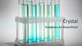  Presentation with test tubes - Colorful presentation design enhanced with test-tubes with green liquid backdrop and a  colored foreground