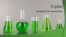 Presentation with test tubes - PPT theme consisting of test-tubes with green liquid background and a  colored foreground