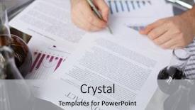  Presentation with human being - Slide deck with test-tubes with liquid oil background and a lemonade colored foreground