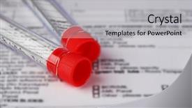  Presentation with tea leaves test tube - Presentation theme enhanced with test tubes with medical history background and a light gray colored foreground