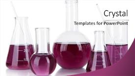  Presentation with test tubes - Cool new PPT theme with test-tubes with purple liquid backdrop and a white colored foreground