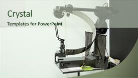  Presentation with machine vision - PPT theme with test vision machine background and a soft green colored foreground