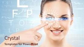  Presentation with laser - Amazing presentation having test vision table over cyan backdrop and a lemonade colored foreground