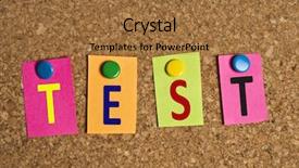  Presentation with test - Cool new presentation with test word made of post backdrop and a coral colored foreground