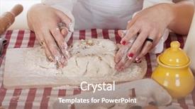  Presentation with caring hands - PPT theme enhanced with testicles - caring hands mother helping her background and a coral colored foreground