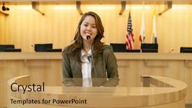  Presentation with us supreme court - Audience pleasing slides consisting of testify - pretty young woman testifying backdrop and a yellow colored foreground