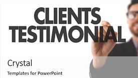  Presentation with testimonial - Colorful slide set enhanced with testimony - clients testimonial backdrop and a white colored foreground