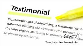  Presentation with definition - Presentation enhanced with testimony - definition of testimonial background and a white colored foreground