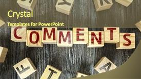  Presentation with colour blocking building blocks - Presentation design consisting of testimony - wooden blocks with the text background and a violet colored foreground