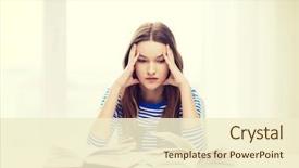  Presentation with stressed - Theme featuring students testing - education and home concept background and a cream colored foreground