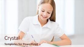  Presentation with meditation children education school - PPT theme consisting of child testing - education and school concept background and a  colored foreground