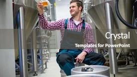  Presentation with mechanical testing - Colorful slide deck enhanced with testing beer at brewery factory backdrop and a dark gray colored foreground