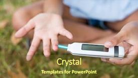  Presentation with diabetes - Cool new PPT theme with testing diabetes on glucose meter backdrop and a tawny brown colored foreground