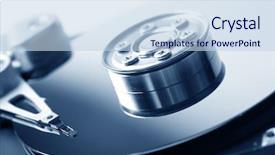  Presentation with hard disk drive - Audience pleasing PPT theme consisting of testing information technology - opened hard disk drive backdrop and a  colored foreground