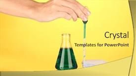  Presentation with sanitary pad detroyer - Theme having testing sanitary pads for absorbency background and a yellow colored foreground