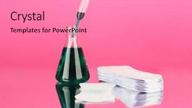  Presentation with testing - Theme featuring testing sanitary pads for absorbency background and a coral colored foreground