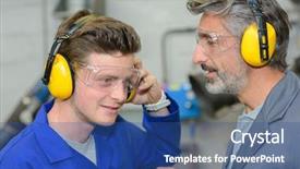  Presentation with testing - Slide set enhanced with testing the earmuffs background and a ocean colored foreground