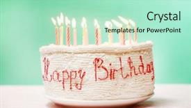  Presentation with birthday cake - Slide set with testis - birthday cake with candles background and a mint green colored foreground