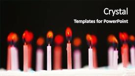  Presentation with birthday cake and candle - Audience pleasing slide deck consisting of testis - candles on birthday cake backdrop and a black colored foreground