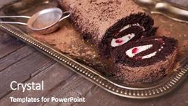  Presentation with roll - Colorful theme enhanced with testis - chocolate roll with cream backdrop and a  colored foreground