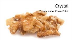  Presentation with floral border over white - Slide deck featuring testis - close-up of walnuts over white background and a white colored foreground