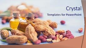  Presentation with peanuts - Presentation design consisting of testis - natural peanuts with oil background and a sky blue colored foreground