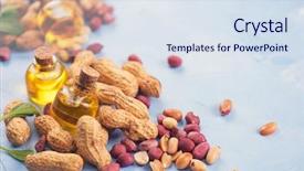  Presentation with groundnut roasted peanuts peanut oil - Colorful slide deck enhanced with testis - natural peanuts with oil backdrop and a sky blue colored foreground