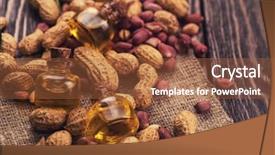  Presentation with peanuts - Audience pleasing PPT theme consisting of testis - natural peanuts with oil backdrop and a red colored foreground