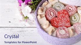  Presentation with rustic wood and flowers - Amazing PPT layouts having testis - present box with sweets backdrop and a sky blue colored foreground