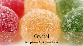  Presentation with jellies colorful candy and jelly - Beautiful presentation design featuring testis - testy jelly candies close up backdrop and a  colored foreground
