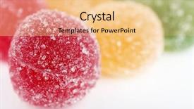  Presentation with jelly - Beautiful theme featuring testis - testy jelly candies close up backdrop and a lemonade colored foreground