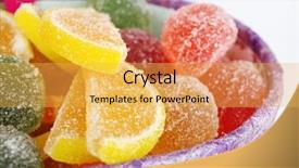  Presentation with jelly - Presentation design enhanced with testis - testy jelly candies in present background and a yellow colored foreground