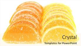  Presentation with jelly - Audience pleasing presentation theme consisting of testis - testy jelly candies isolated backdrop and a yellow colored foreground