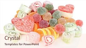  Presentation with jelly - Amazing slides having testis - testy jelly candies isolated backdrop and a lemonade colored foreground