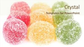  Presentation with jelly - Amazing presentation design having testis - testy jelly candies isolated backdrop and a soft green colored foreground