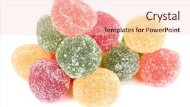  Presentation with jelly - PPT layouts with testis - testy jelly candies isolated background and a  colored foreground