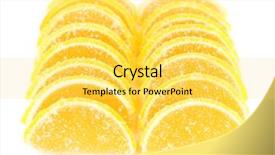  Presentation with jelly - Slides with testis - testy jelly candies isolated background and a yellow colored foreground