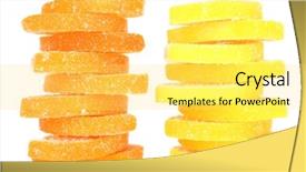  Presentation with jellies colorful candy and jelly - PPT layouts consisting of testis - testy jelly candies isolated background and a yellow colored foreground